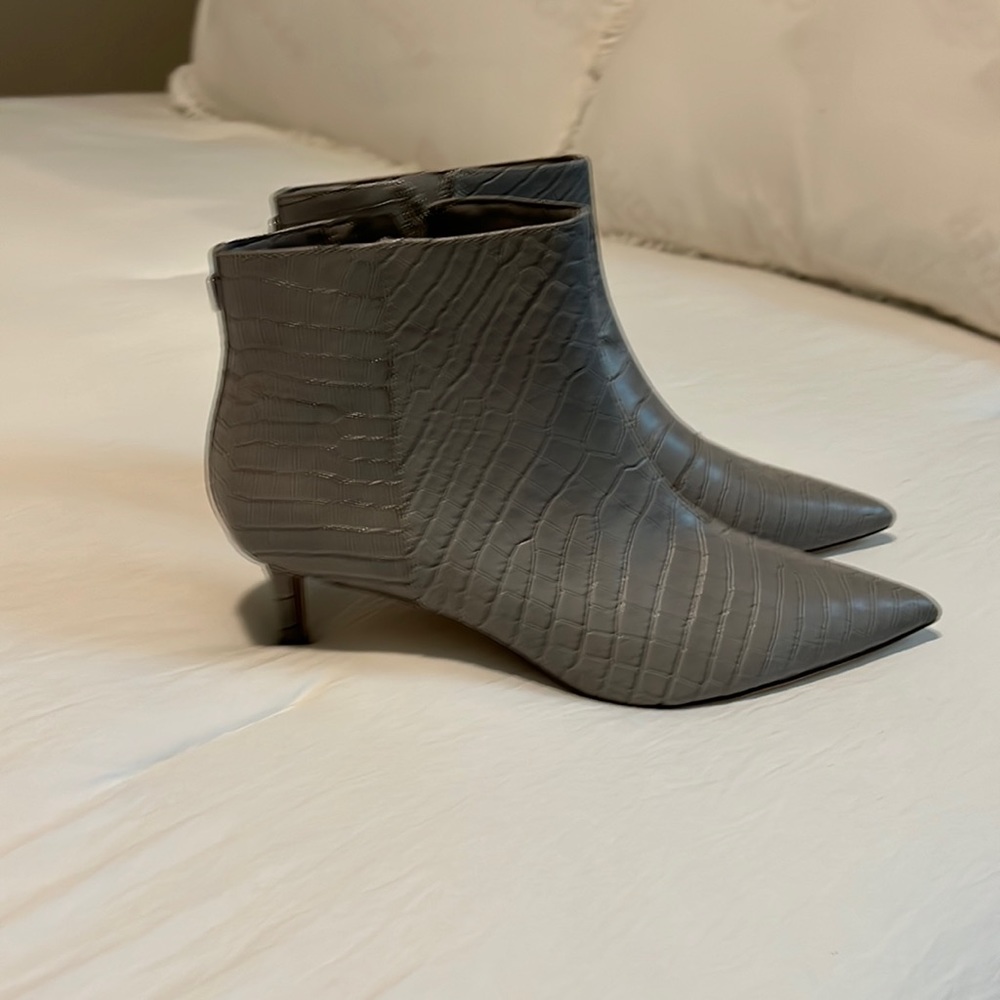 Gray Lauren botties 3 inch heel